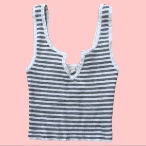 LA Hearts Stripped Cropped Tank Top
